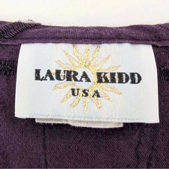 Laura Kidd Windowpane Gauze Maxi Dress Womens Size Small Purple Sleeveless - Picture 4 of 8